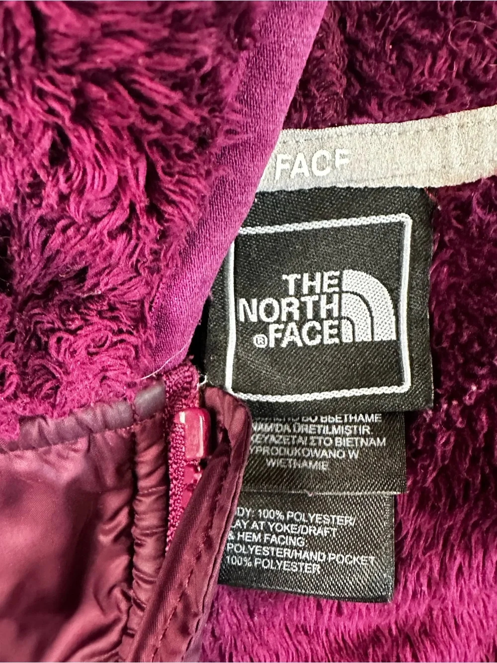 The North Face Girls S 7/8 Purple Hooded Full Zip Jacket w/ Pockets